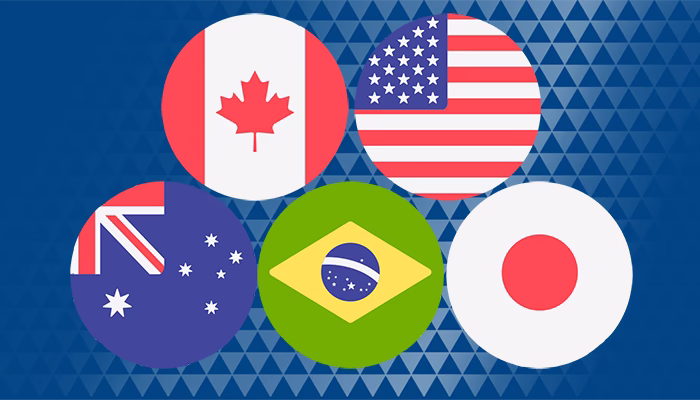 MDSAP flags: Canada, USA, Australia, Brazil, Japan