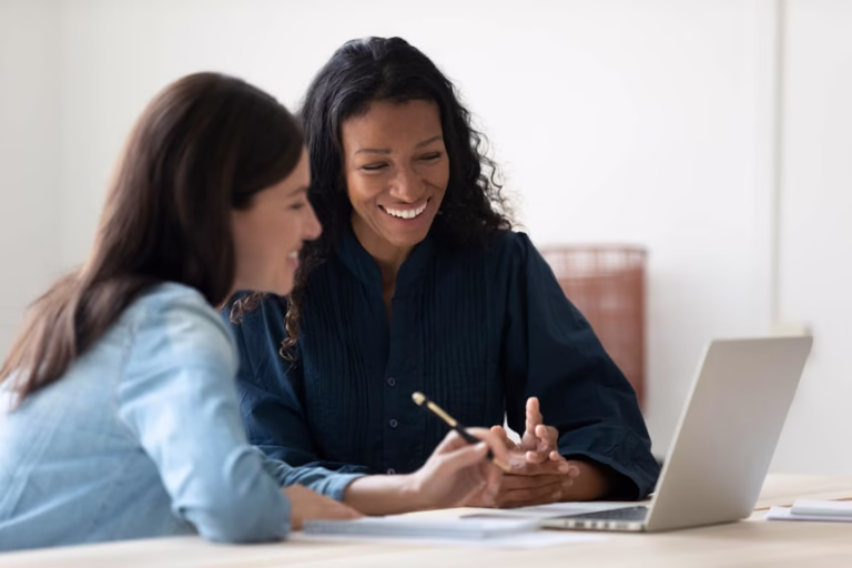Two women in a meeting