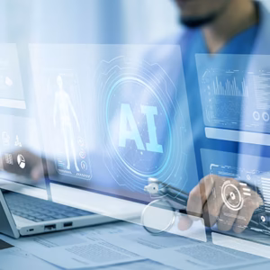 Doctor using AI application