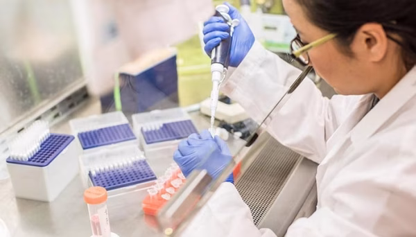 Lagb technician working with In-Vitro diagnostics samples